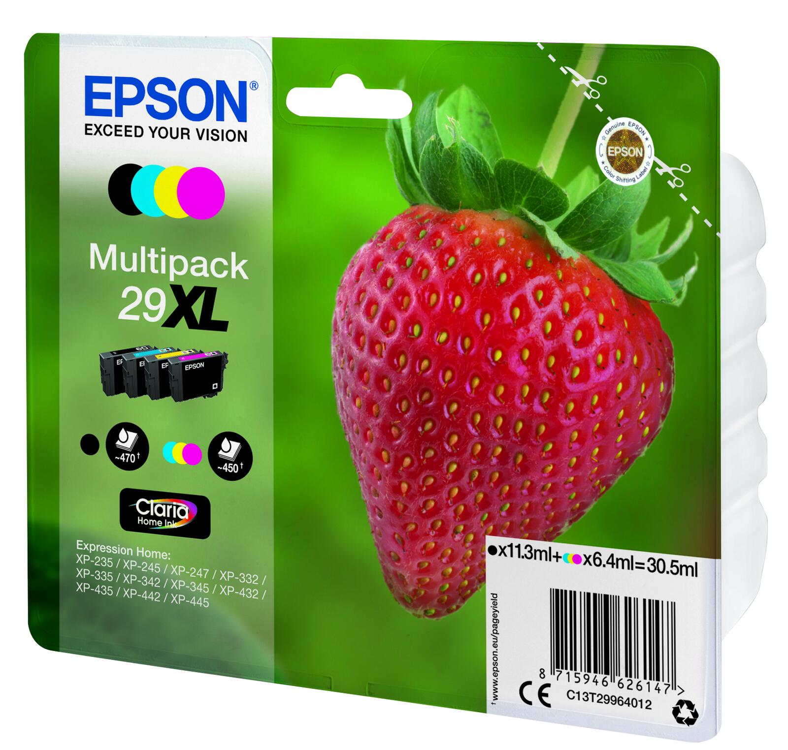 Epson Original Xl Erdbeere Druckerpatronen Er Multipack Schwarz